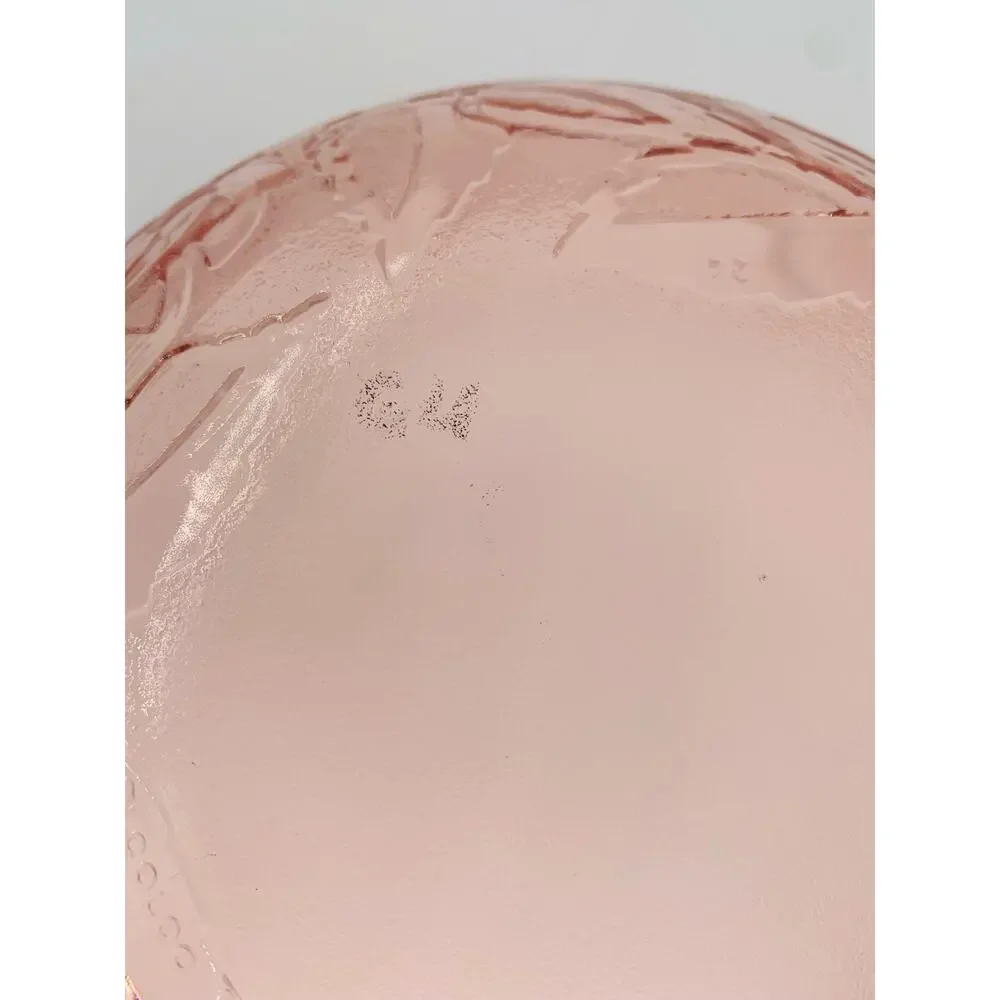 Arcoroc France Glass Bowl Pink Rosaline Pattern 9 Inch Large Serving Rosa Frost